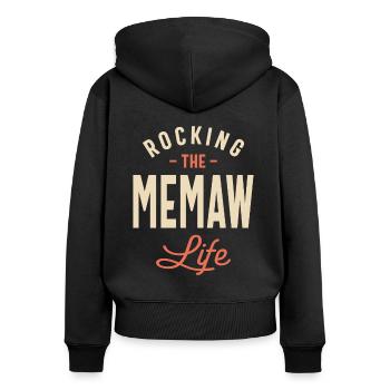 Rocking the Memaw Life - Design pour mamans Grand-mère - Sweat à capuche zippé Premium bio Femme - noir - Dos - Julia (174cm)