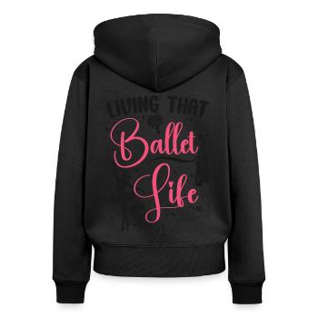 Ballet Danseuse Danse Ballerine - Sweat à capuche zippé Premium bio Femme - noir - Dos - Julia (174cm)