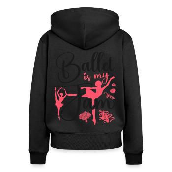 Ballet Dancer Dance Girl Ballerina - Frauen Premium Bio Zip Hoodie - Schwarz - Hinten - Julia (174cm)