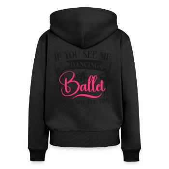 Ballet Dancer Dance Girl Ballerina - Frauen Premium Bio Zip Hoodie - Schwarz - Hinten - Julia (174cm)