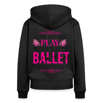 Ballet Dancer Dance Girl Ballerina - Frauen Premium Bio Zip Hoodie - Schwarz - Hinten - Julia (174cm)