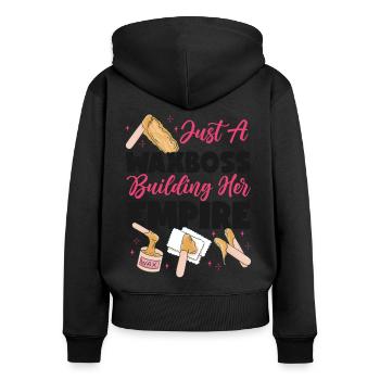 Cute Esthetician Skincare - Frauen Premium Bio Zip Hoodie - Schwarz - Hinten - Julia (174cm)