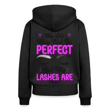 Esthéticienne Esthéticienne Soins de la Peau - Sweat à capuche zippé Premium bio Femme - noir - Dos - Julia (174cm)