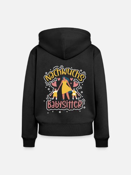 Nachwuchs Babysitter - Frauen Premium Bio Zip Hoodie - Schwarz