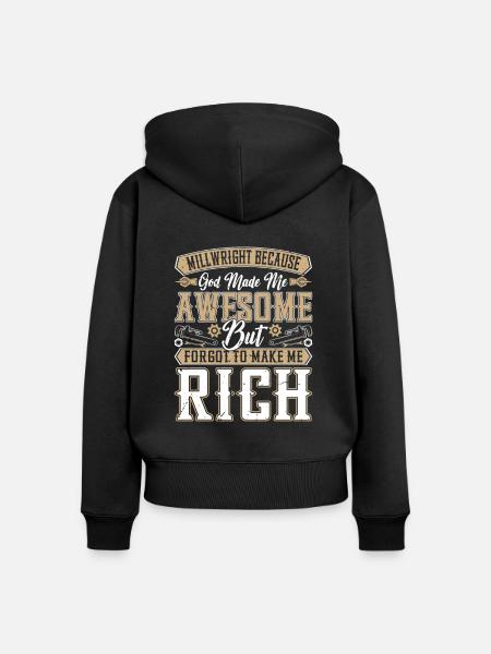 Millwright because engineers need heroes - Frauen Premium Bio Zip Hoodie - Schwarz