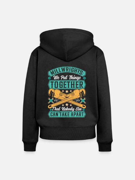 Millwrights Specific Tools - Frauen Premium Bio Zip Hoodie - Schwarz