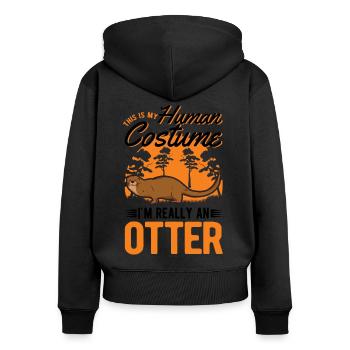 Otter Human CostumeOtter Sea Otter - Women's Premium Organic Zip Hoodie - black - Back - Julia (174cm)