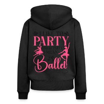Ballet Dancer Dance Girl Ballerina - Frauen Premium Bio Zip Hoodie - Schwarz - Hinten - Julia (174cm)