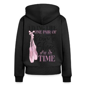Ballet Danseuse Danse Ballerine - Sweat à capuche zippé Premium bio Femme - noir - Dos - Julia (174cm)
