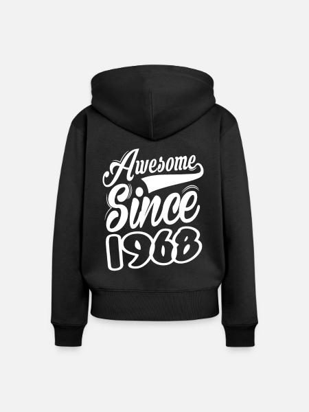 Awesome Since 1968 - Frauen Premium Bio Zip Hoodie - Schwarz