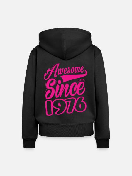 Awesome Since 1976 - Frauen Premium Bio Zip Hoodie - Schwarz