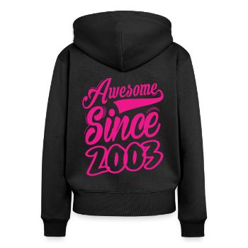 Awesome Since 2003 - Women's Premium Organic Zip Hoodie - black - Back - Julia (174cm)