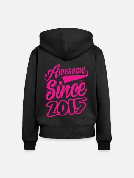 Awesome Since 2015 - Frauen Premium Bio Zip Hoodie - Schwarz
