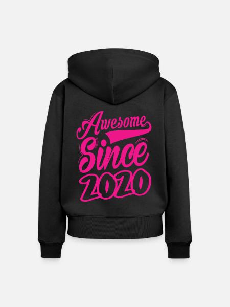 Awesome Since 2020 - Frauen Premium Bio Zip Hoodie - Schwarz