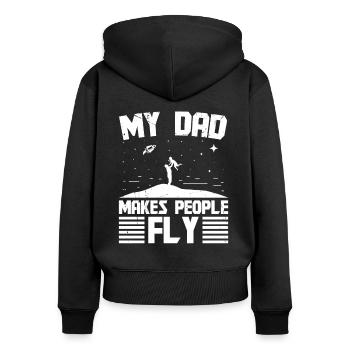 Aerospace Engineer Dad Makes People Fly Engineer - Women's Premium Organic Zip Hoodie - black - Back - Julia (174cm)