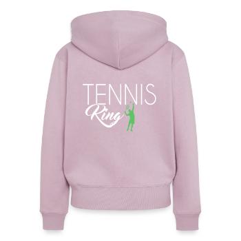 tennis king - Frauen Premium Bio Zip Hoodie - Altrosa - Hinten - Julia (174cm)