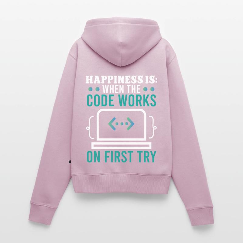 Software Developer When Code Works On First Try Women's Premium Organic Zip Hoodie