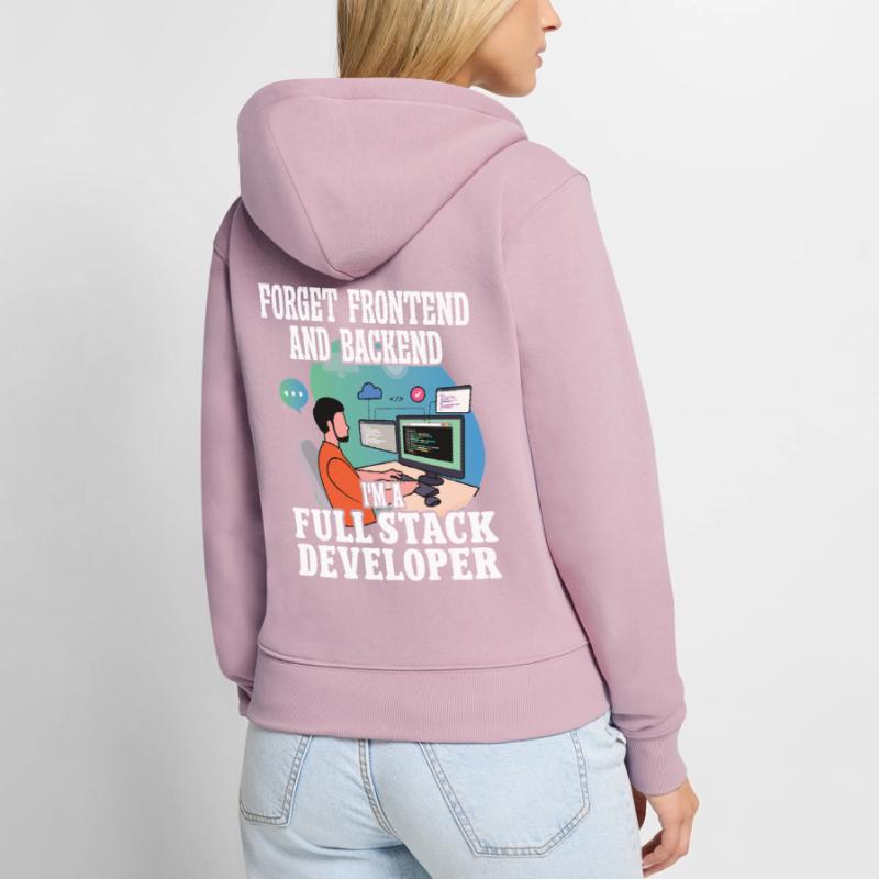 Software Developer Full Stack Developer Coder Geek Women's Premium Organic Zip Hoodie