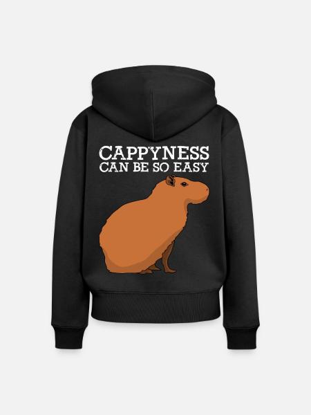 Capybara Happiness Capybaras - Frauen Premium Bio Zip Hoodie - Schwarz