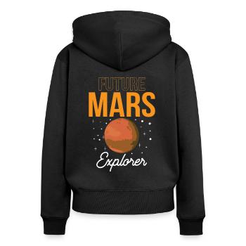 Zukünftiger Mars Erforscher Astronaut Planet - Frauen Premium Bio Zip Hoodie - Schwarz - Hinten - Julia (174cm)