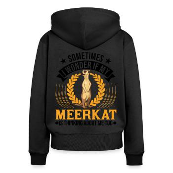 Erdmännchen Surikat Meerkat - Frauen Premium Bio Zip Hoodie - Schwarz - Hinten - Julia (174cm)