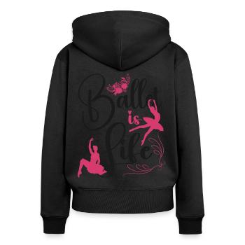 Ballet Dancer Dance Girl Ballerina - Frauen Premium Bio Zip Hoodie - Schwarz - Hinten - Julia (174cm)
