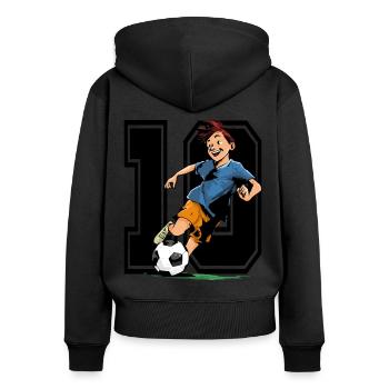 Football Birthday - 10 year old boy - 10. - Women's Premium Organic Zip Hoodie - black - Back - Julia (174cm)