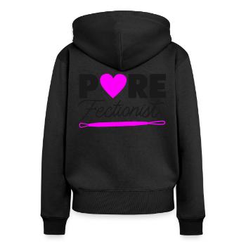 Cute Esthetician Skincare - Frauen Premium Bio Zip Hoodie - Schwarz - Hinten - Julia (174cm)