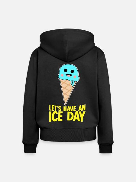 Ice Cream Nice Day - Frauen Premium Bio Zip Hoodie - Schwarz