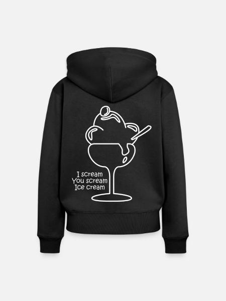 Eis Eiscreme Eisbecher - Frauen Premium Bio Zip Hoodie - Schwarz