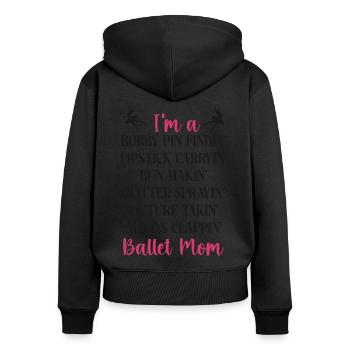 Ballet Dancer Dance Girl Ballerina - Frauen Premium Bio Zip Hoodie - Schwarz - Hinten - Julia (174cm)