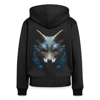 Fuchs Tierliebhaber Geschenk Wildtier Tier Motiv - Frauen Premium Bio Zip Hoodie - Schwarz - Hinten - Julia (174cm)