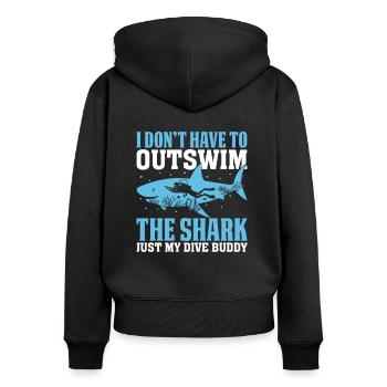Hai Spruch Hai Kostüm Lustiger Hai Liebhaber - Frauen Premium Bio Zip Hoodie - Schwarz - Hinten - Julia (174cm)