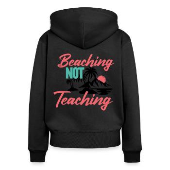 Plage pas d’enseignement Vacances Vacances South Beach - Sweat à capuche zippé Premium bio Femme - noir - Dos - Julia (174cm)