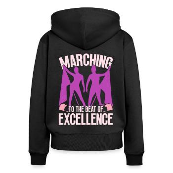 Color Guard Marching To The Beat Of Excellence - Frauen Premium Bio Zip Hoodie - Schwarz - Hinten - Julia (174cm)