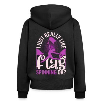 Color Guard Color Guardian - Sweat à capuche zippé Premium bio Femme - noir - Dos - Julia (174cm)