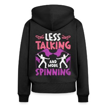 Garde de couleur - Sweat à capuche zippé Premium bio Femme - noir - Dos - Julia (174cm)
