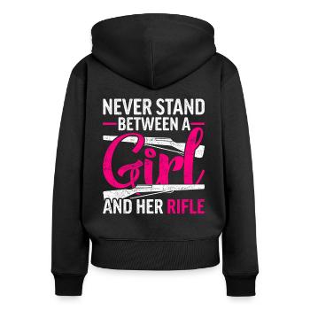 Color Guard Color Guardian - Sweat à capuche zippé Premium bio Femme - noir - Dos - Julia (174cm)