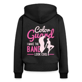 Color Guard I Make The Band Look Cool - Women's Premium Organic Zip Hoodie - black - Back - Julia (174cm)