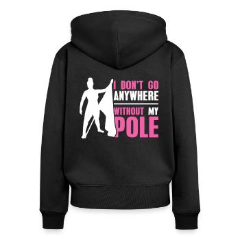 Color Guard Color Guardian - Sweat à capuche zippé Premium bio Femme - noir - Dos - Julia (174cm)