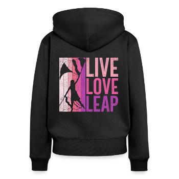 Color Guard Color Guardian Live Love Leap - Women's Premium Organic Zip Hoodie - black - Back - Julia (174cm)