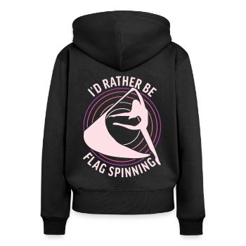 Color Guard I'd Rather Be Flag Spin - Women's Premium Organic Zip Hoodie - black - Back - Julia (174cm)