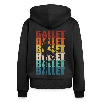 Ballet Dancer Dance Girl Ballerina - Frauen Premium Bio Zip Hoodie - Schwarz - Hinten - Julia (174cm)