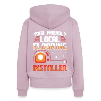 Your Flooring Installer - Frauen Premium Bio Zip Hoodie - Altrosa - Hinten - Julia (174cm)