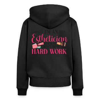 Cute Licensed Esthetician Skincare - Frauen Premium Bio Zip Hoodie - Schwarz - Hinten - Julia (174cm)