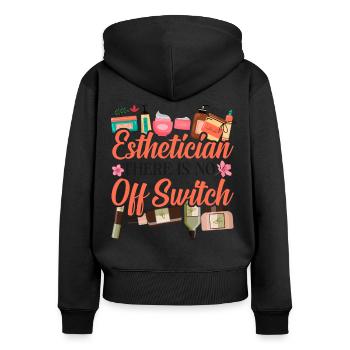 Cute Licensed Esthetician Skincare - Frauen Premium Bio Zip Hoodie - Schwarz - Hinten - Julia (174cm)