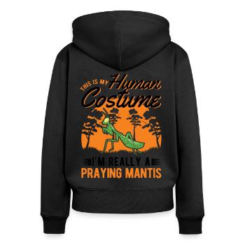 Mante religieuse Mante Mante Mante Mante - Sweat à capuche zippé Premium bio Femme - noir - Dos - Julia (174cm)