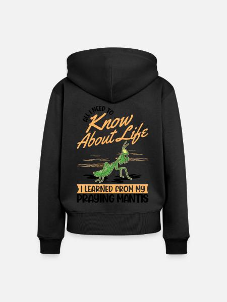 Gottesanbeterin Mantis Fangschrecke - Frauen Premium Bio Zip Hoodie - 