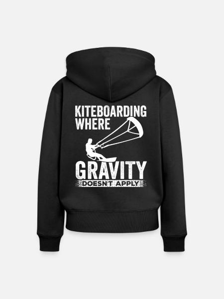 Kiteboarding Experte Kiteboarder Kitesurfer - Frauen Premium Bio Zip Hoodie - Schwarz