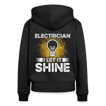 Électricien électricien Let Ingénieur électricien - Sweat à capuche zippé Premium bio Femme - noir - Dos - Julia (174cm)